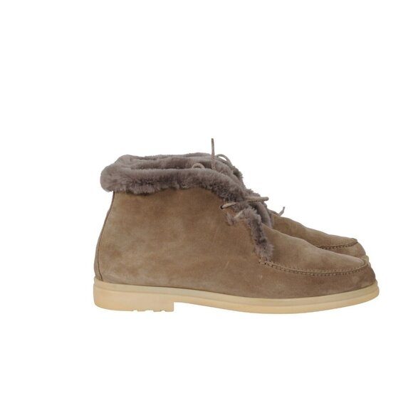 Loro Piana Mens Open Walks US11.5 EU44.5 Tan Suede Beaver Fur Chukkas Ankle Boot - Picture 8 of 12